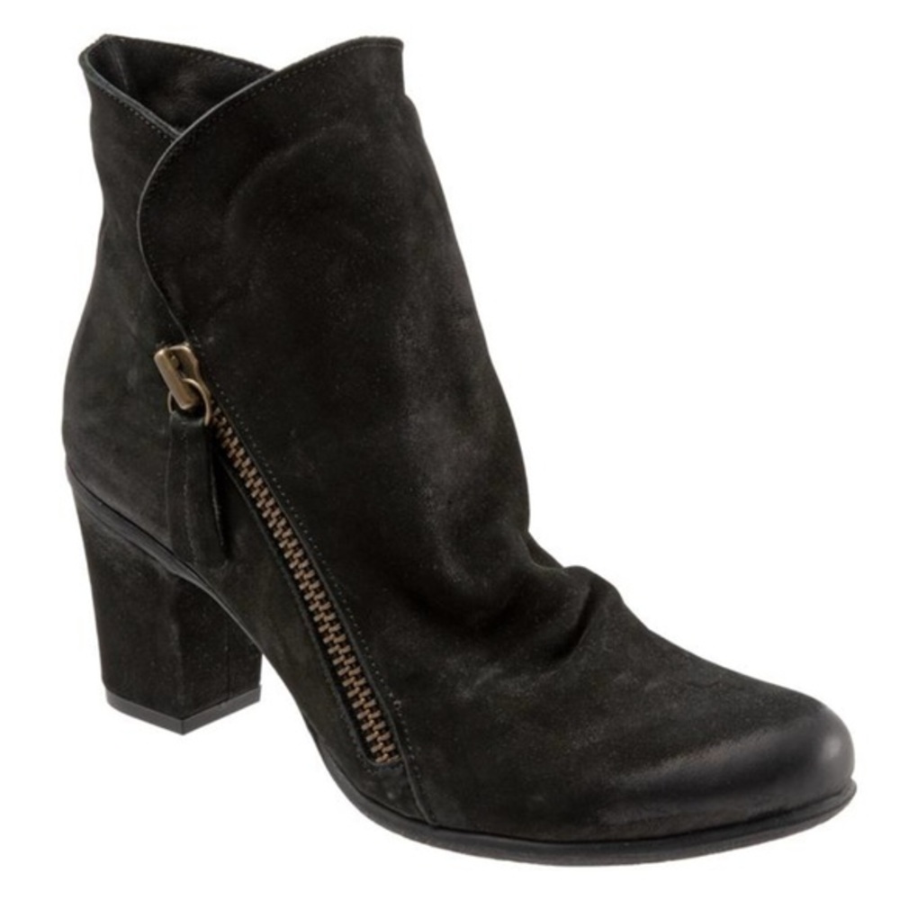 Bueno 40 yountville nubuck ankle boot heel fleece lined comfort bootie zipper